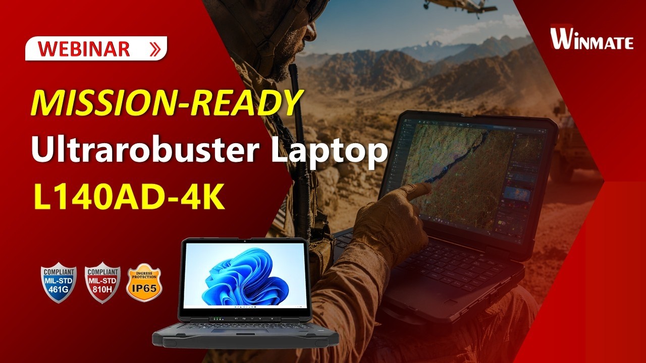 Mission-Ready 4K Ultra-Robustes Notebook | Winmate L140AD-4K