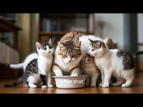 cat making food for famil