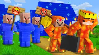 We Were Kicked Out By Water Villager Family in Minecraft..