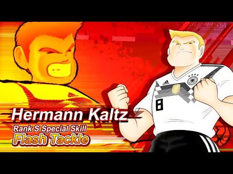 Captain Tsubasa Dream Team ( Hermann Kaltz -Deadly Workman ) Skills Preview + Win Quotes