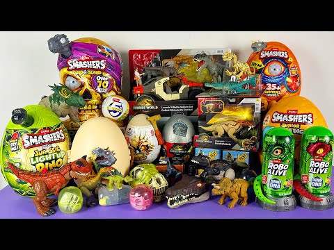 Jurassic World Unboxing Review Asmr Colorful Dinosaur Egg Surprises Zuru Smashers Collection