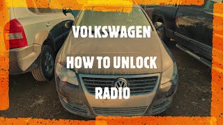 Volkswagen - HOW TO UNLOCK RADIO USING RADIO SAFE CODE
