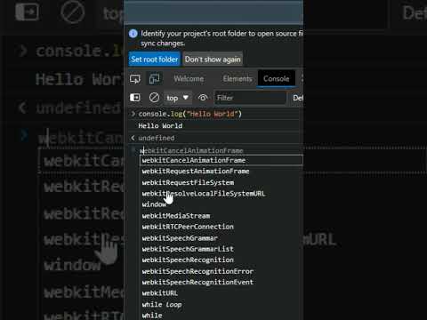 Using the console of a web browser for first time