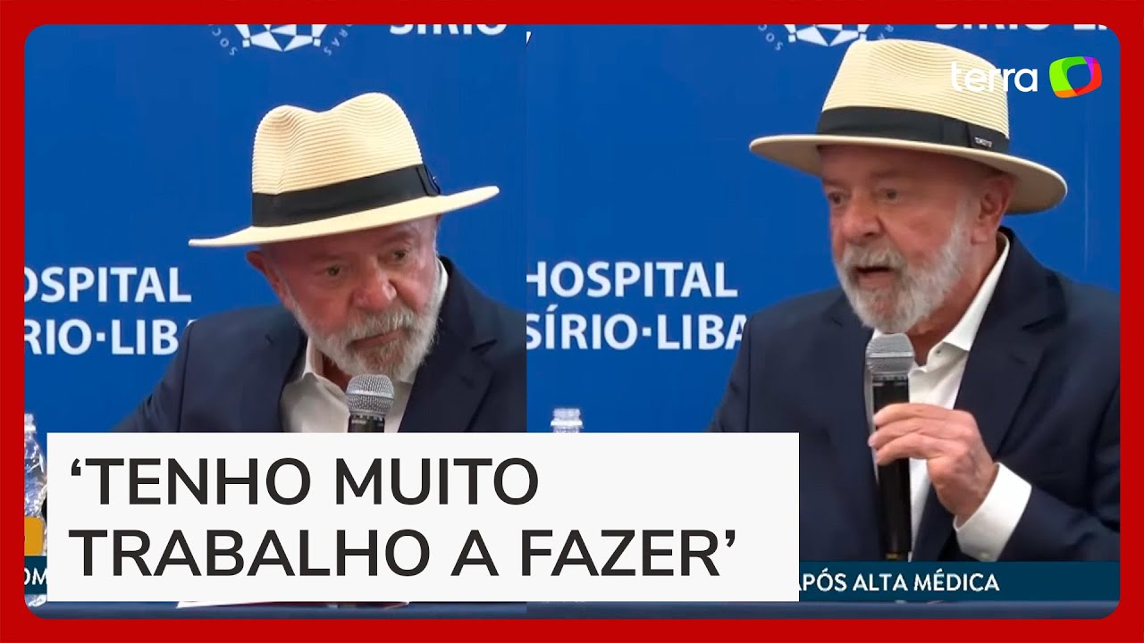 Lula conversa com a imprensa após receber alta em São Paulo