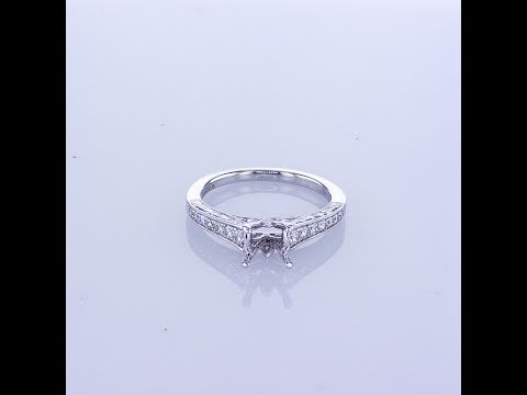 0.25ct Vintage 14k White Gold Oval Straight Diamond Engagement Ring