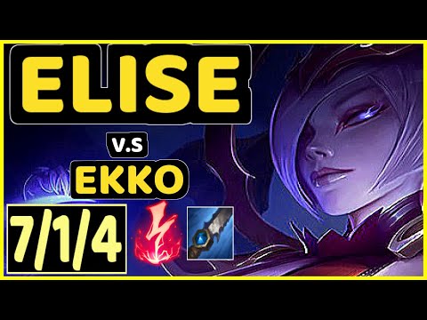 CRUSH (ELISE) vs EKKO - 7/1/4 KDA JUNGLE GAMEPLAY - KR Ranked MASTER