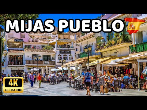 🇪🇦[4K] MIJAS Pueblo - Uma das mais belas aldeias brancas da Espanha na Andaluzia | Málaga