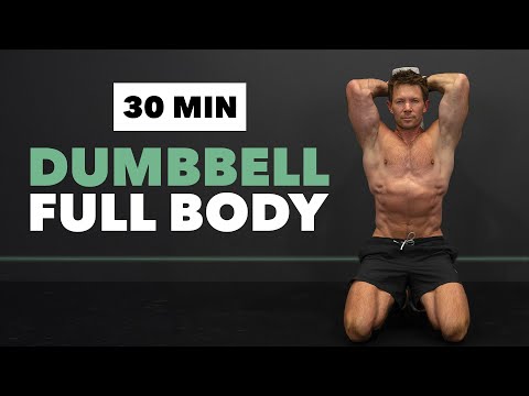 30 Minute Full Body Dumbbell Workout NO REPEAT + NO JUMPING