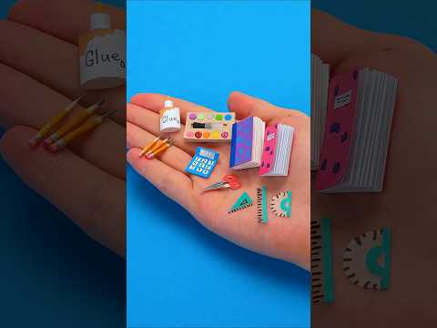 Back to School – Mini Style! 🎒🖊️ Tiny DIY Supplies You'll LOVE! #mini #diy #craft #shorts