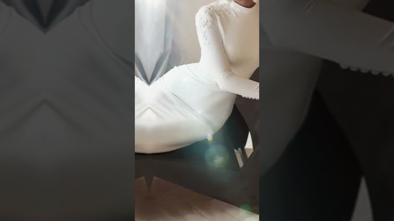 Wedding Dresses With Sleeves Mermaid Ivory Robes de mariée Button Back Sweep Train Bridal | #shorts