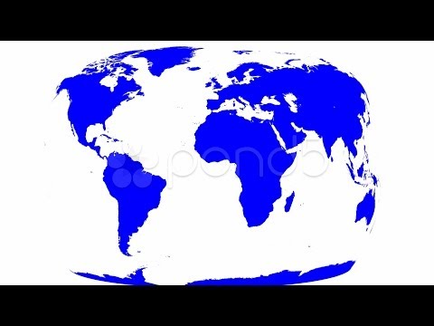 World Map Wraps to Spinning Globe (white background). Stock Footage