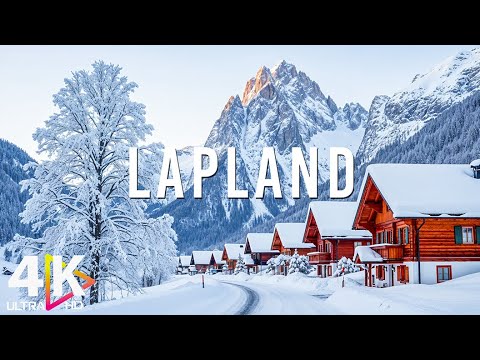Winter in Lapland 4K❄️ Northern Lights, Snowy Forests, and Arctic Magic with Relaxing Music