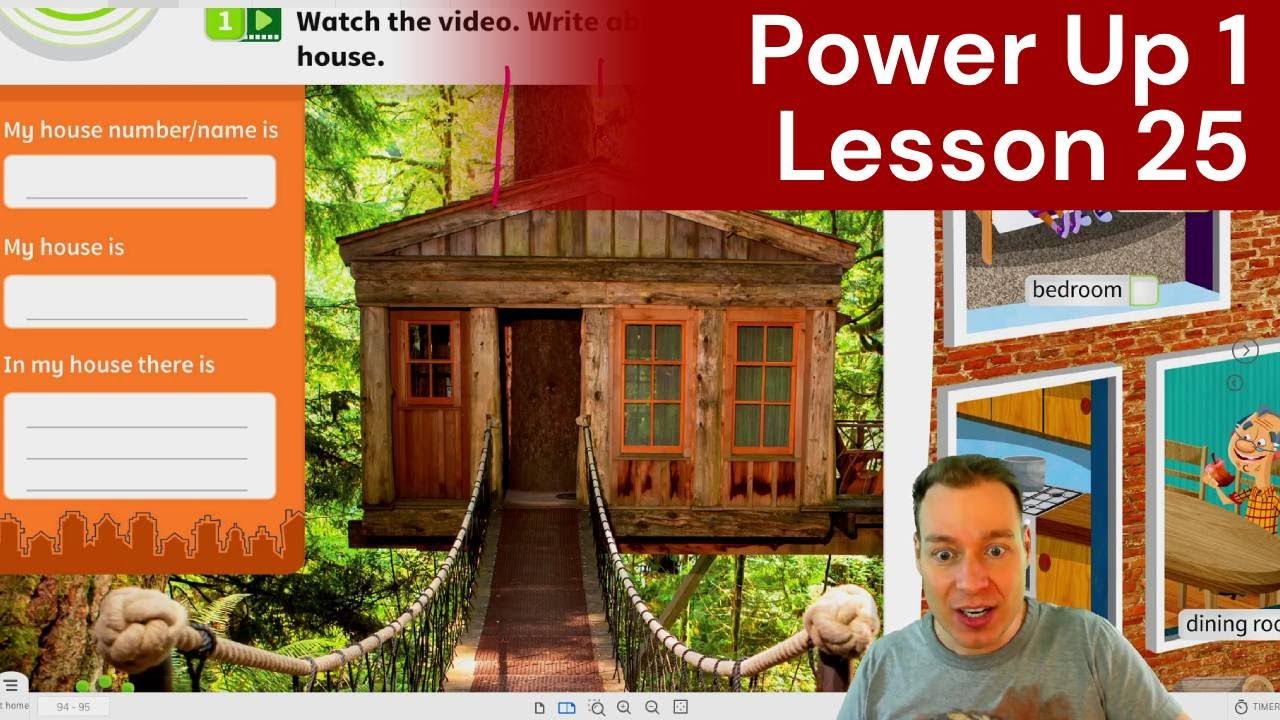 Learn English Vocabulary: Rooms in the House | Power Up Level 1 Unit 8 Lesson 1 with Teacher AJ