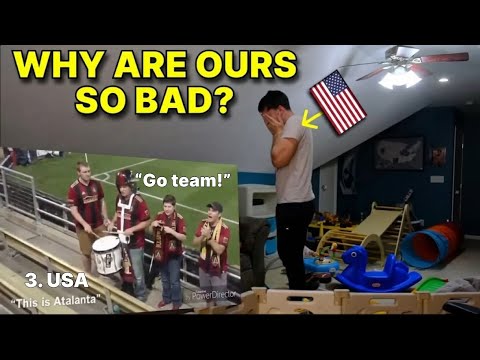 American reacts to Cringe American football chants Vs Funny English football chants