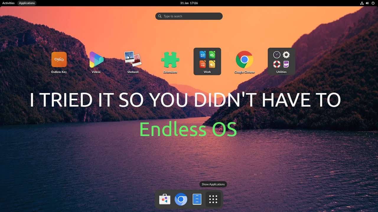 I tried it so you didn't have to - Endless OS