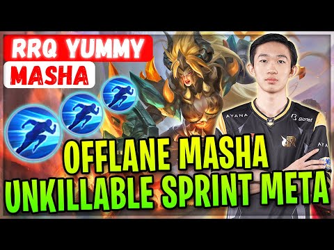 Offlane Masha Unkillable Sprint Meta [ RRQ Yummy Masha ] Justinnn - Mobile Legends Gameplay Build