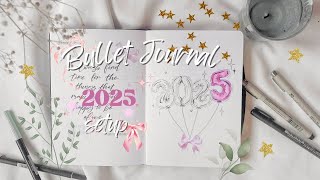 2025 bullet journal plan with me ✨| 🎀 pink bows and green themed 🌱 |  bujo setup 2025 ✍🏼
