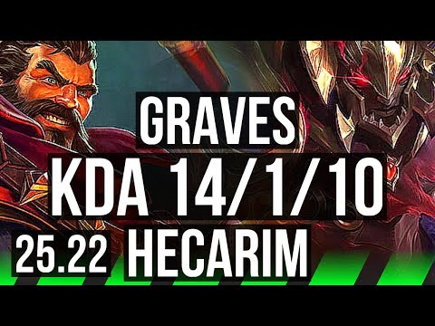 GRAVES vs HECARIM (JGL) | 14/1/10, Legendary | KR Grandmaster | 25.22