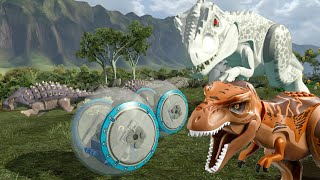 LEGO Jurassic World - All Dinosaur Chase Sequences (Indominus Rex, T. Rex, etc)