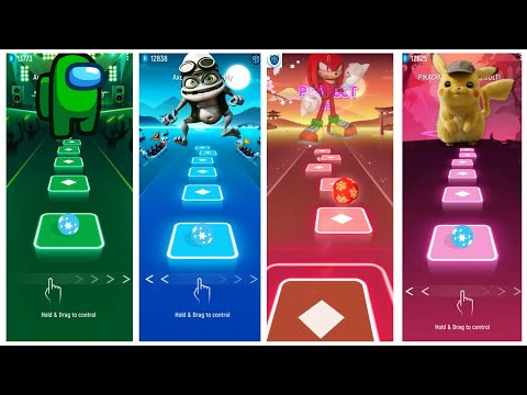 Green Among Us - Crazy Frog vs Knuckles - Pikachu - Epic Tiles Hop Battle
