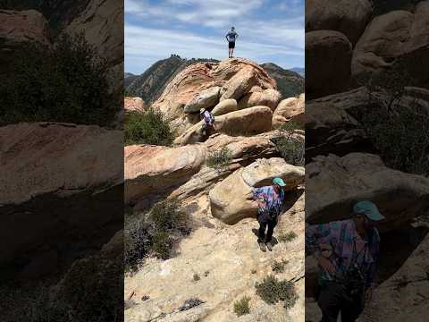 Group hiking, exploring & scrambling, Santa Barbara’s White Mountain, Rock Garden & Maze