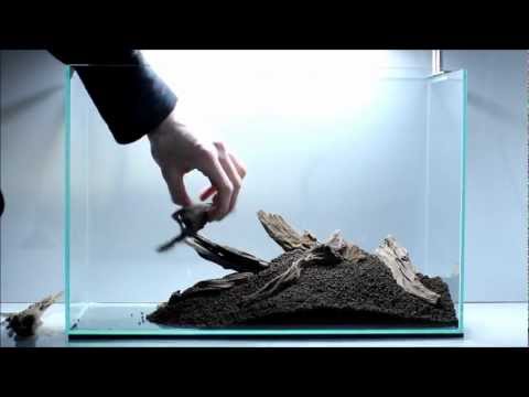 Aquascaping Time-lapse in a Mini L with LED-lights -- Aquascapia.de