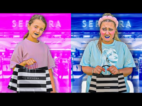 I Let My 10 Year Old Sister Pick My Sephora Makeup Challenge… THEN I PICKED HERS! Ruby vs Bonnie