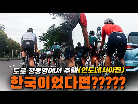 도로 중앙에 병렬로 달릴수 있는 자전거 동호회