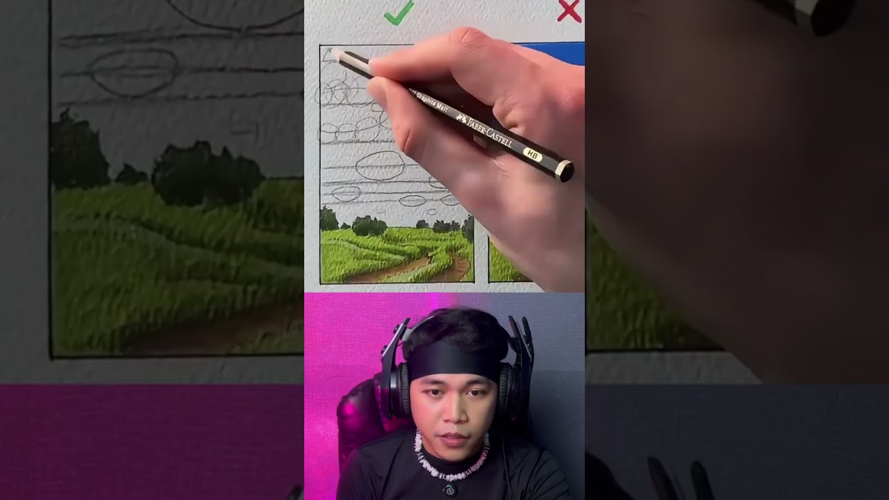 Genius Way to Draw Beautiful Clouds But Easy 😱 #shorts