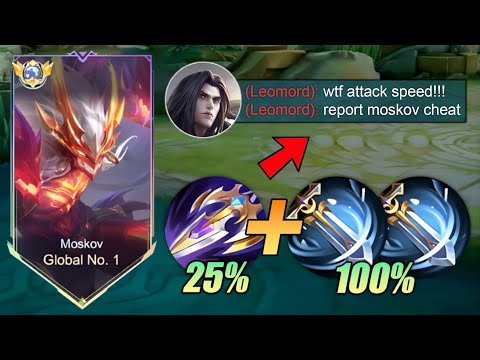 TOP 1 GLOBAL MOSKOV WTF ATTACK SPEED BUILD!! 500% SPEED HACK!?😱 (must try!) - MLBB