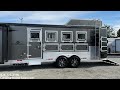 2022 Bison 4 Horse Trailer Tour, 13' LQ, Slide, Dinette & Couch, Hay Rack