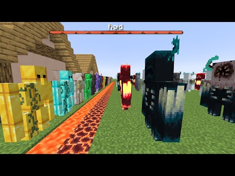 Warden Raid vs Extra Golem Security - Minecraft Mob Battle