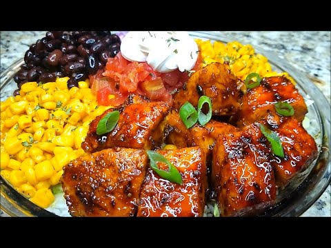 HONEY TERIYAKI GLAZED SALMON RICE BOWL | SALMON RECIPE | DINNER | QUICK & EASY MEALS