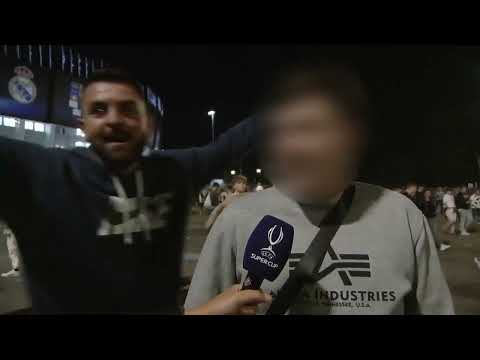 Hyppypotku kesken haastattelun-Flying kick at interviewee(Real Madrid- Frankfurt, Uefa Super cup)