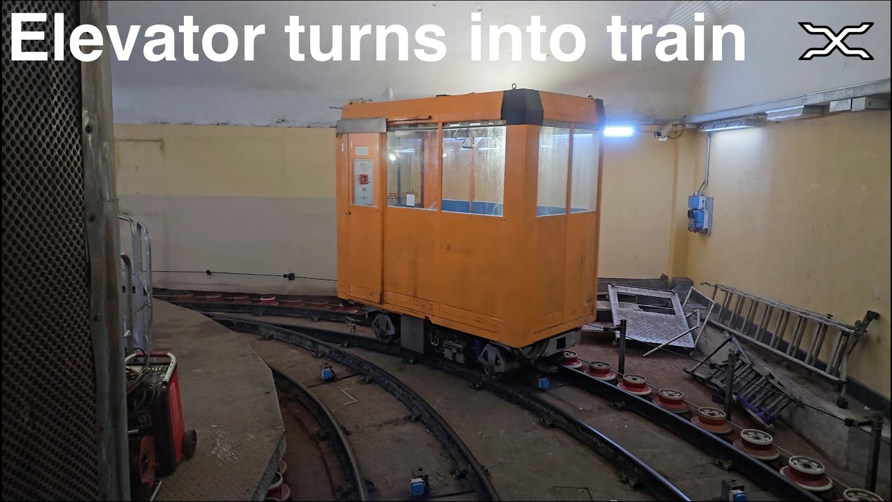 The elevator that turns into a train | Horizontal lift | Ascensore Castello d'Albertis-Montegalletto