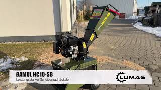 Benzínový štěpkovač GAMUL HC10SB – větve do 80 mm, koš 60 l