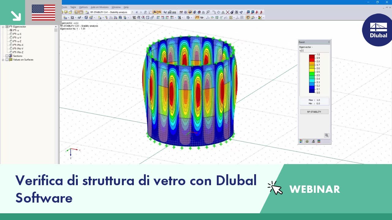 Instabilità di piastre e gusci con Dlubal Software