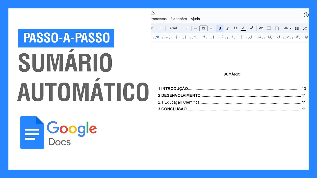 Como fazer um sumário automático no Google DOCS (2023) ABNT