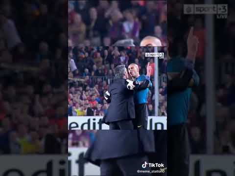 Mourinho after beating prime Barcelona 😍.  #Mourinho #football #barcelona