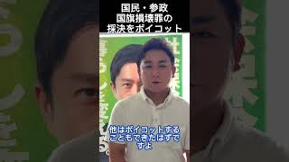 国民・参政の国旗損壊罪の採決棄権について