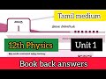 12th Physics Chapter 1 Book Back Answers In Tamil Medium 12th Physics Book Back Answers