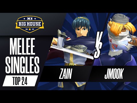 Zain (Marth) vs Jmook (Sheik/Peach) - Melee Singles Top 8 Qualifier - The Big House 11