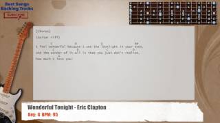 🎸 Wonderful Tonight - Eric Clapton Guitar Backing Track with chords and lyrics