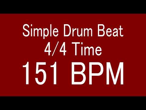 151 BPM 4/4 TIME SIMPLE STRAIGHT DRUM BEAT FOR TRAINING MUSICAL INSTRUMENT / 楽器練習用ドラム