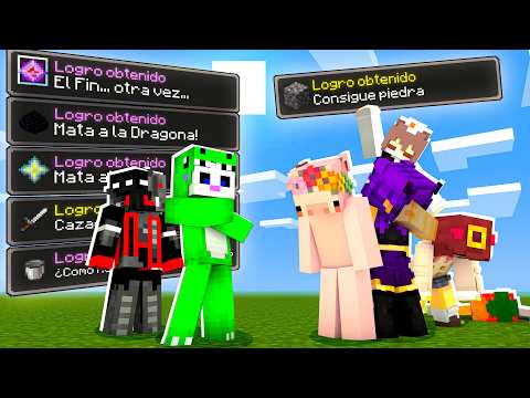 Shadoune y Yo Nos Enfrentamos a 8 MINITAS en Conseguir TODOS los LOGROS en MINECRAFT