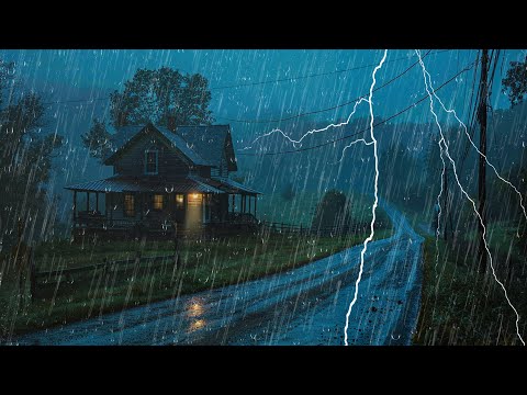 Powerful Sound That Eliminates Insomnia – 🌧️ Rain with Thunder All Night Long
