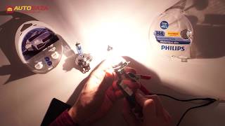 Philips WhiteVision ultra +60% H4 4200K 12342WVUSM 2 шт. - відео 1