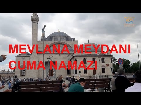 Mevlana meydanı Sultan Selim Camii cuma namazı koronadan dolayı dışarıda kılınan namaz.
