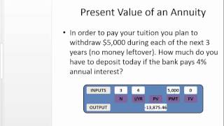 Present Value of an Annuity with the BAII Plus