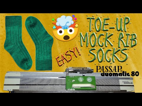 Step into Style: Toe-Up Mock Rib Socks on Passap Duomatic 80
